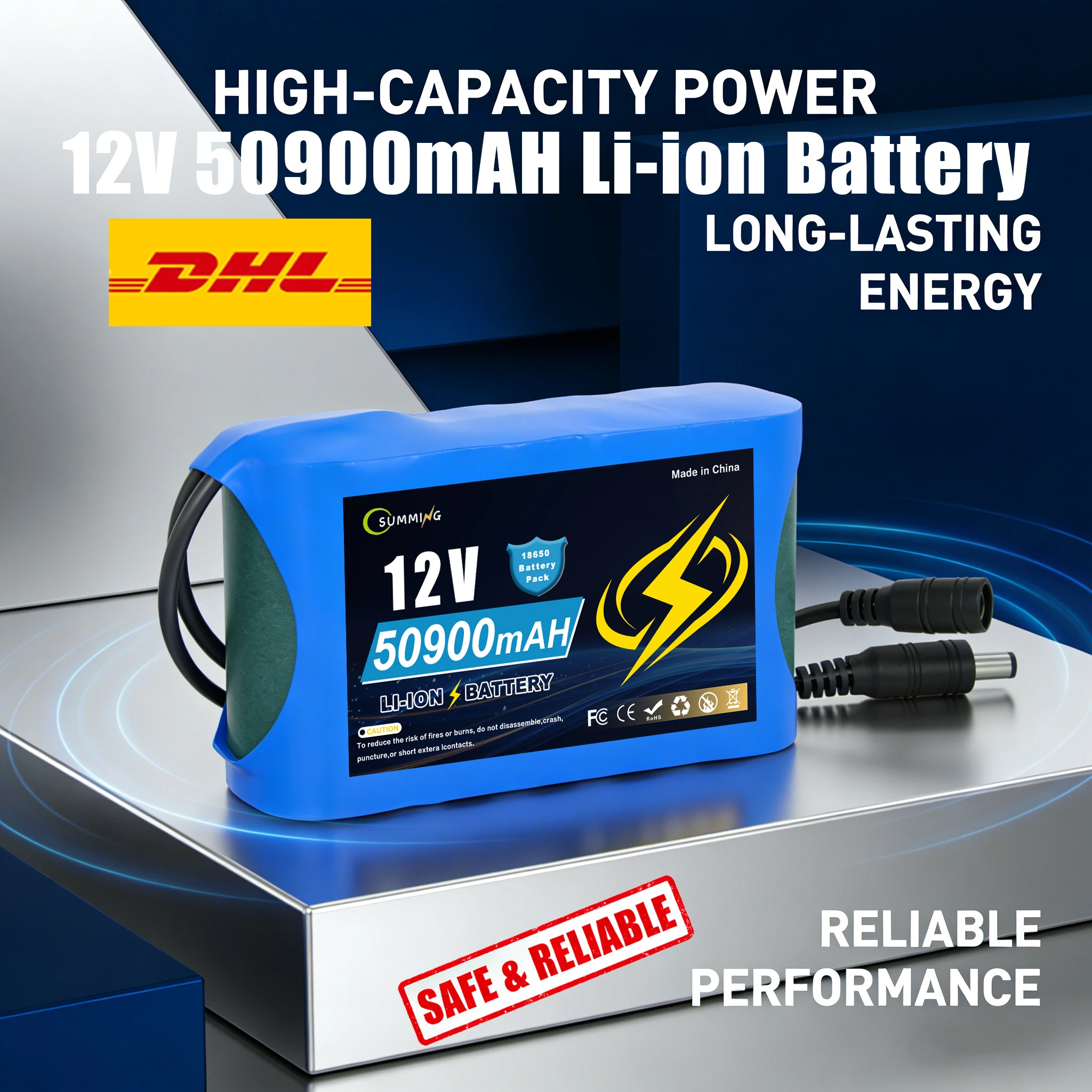 

12.6В 50900мАч 3S LiFePO4 ☀️ Аккумуляторная батарея 12В 50.9Ач, 100% новая, перезаряжаемая, солнечная Комплект: Аккумулятор + зарядное устройство