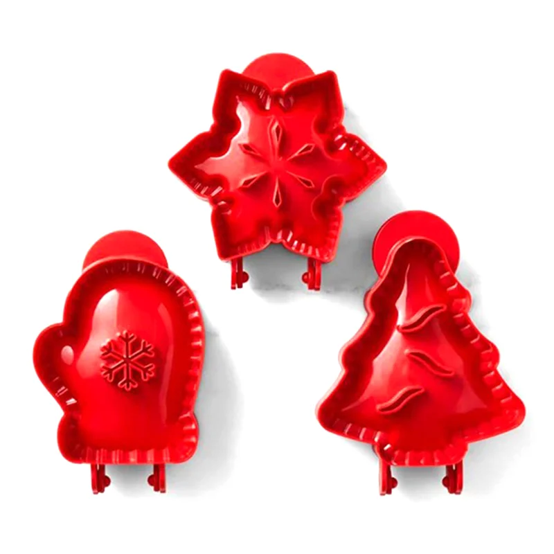 

A21R-3PCS Hand Pie Molds For Baking Mini Pie Maker For Christmas Party Baking Supplies Party Dough Presser Pocket Pie Molds