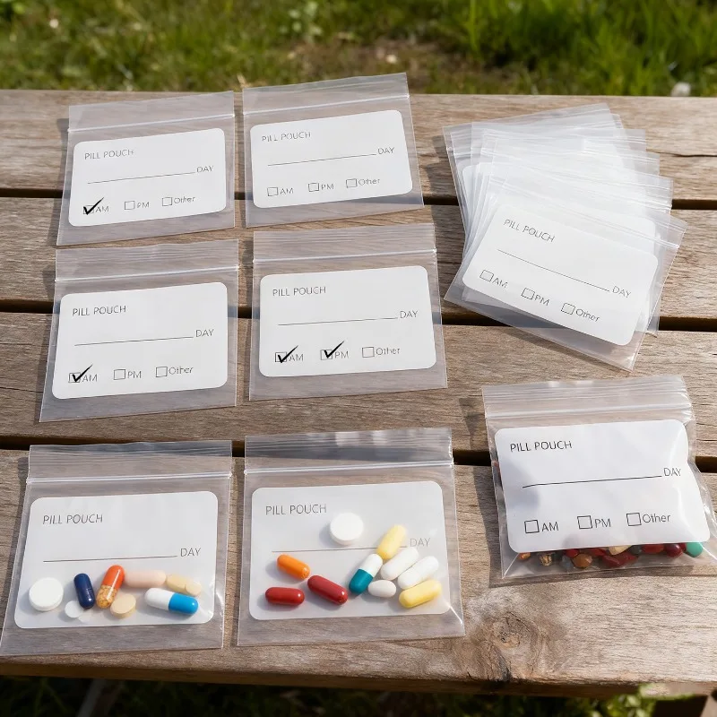 200/50 قطعة حقيبة حبوب صغيرة واضحة حبوب منع الحمل موزع أكياس المحمولة السفر جوهرة الحقيبة الذاتي ختم جوهرة أقراط حقيبة التخزين مقاوم للماء #6