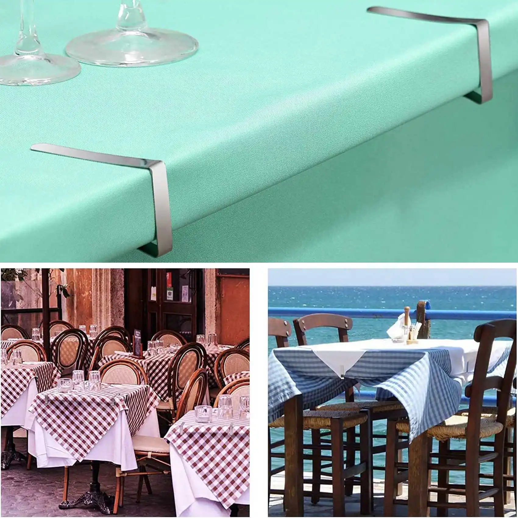 ABVC 12 Pcs Tablecloth Clip Adjustable Stainless Steel Clip 5X4cm Tablecloth Clip For Holiday Table/Buffet Party/Barbecue