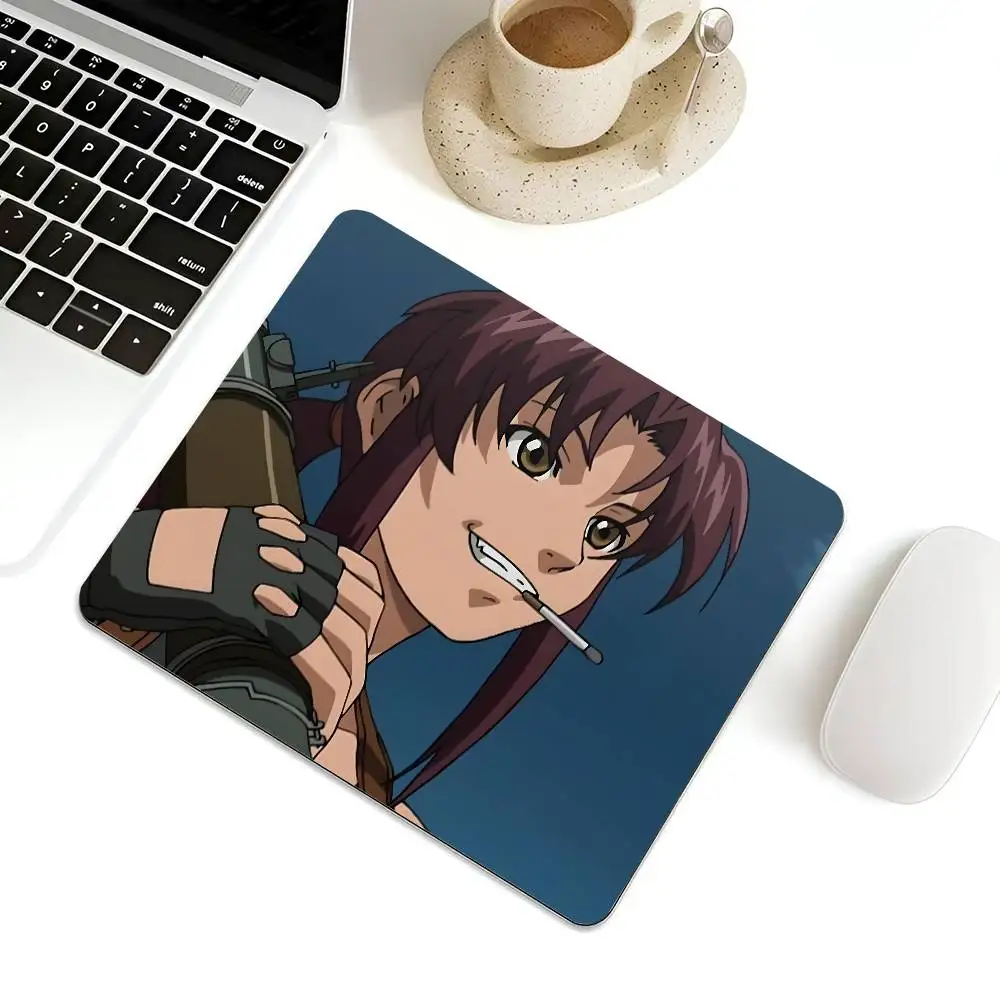 BLACK LAGOON Mousepad Small LockEdge Mouse Pad For Gamers Computer Desk Pad Rectangular Anti-slip Rubber