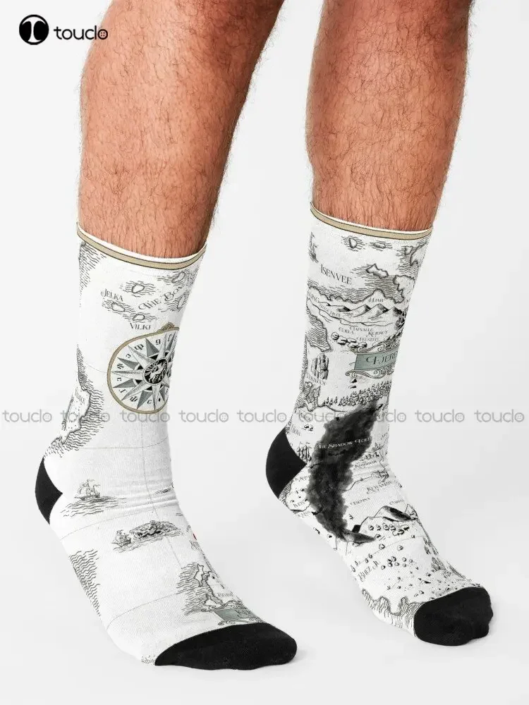 Kaus Kaki Pergelangan Kaki Grishaverse Peta Grisha untuk Wanita Kaus Kaki Remaja Remaja Dewasa Uniseks Kustom Personal Kaus Kaki Skateboard Jalanan Seni