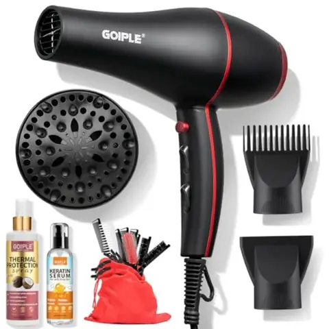 21Pcs Professional Hair Dryer Kit - Ionic, Lightweight, Low Noise, Constant Temperature, 1800W Blow Dryer for Women and Men - I