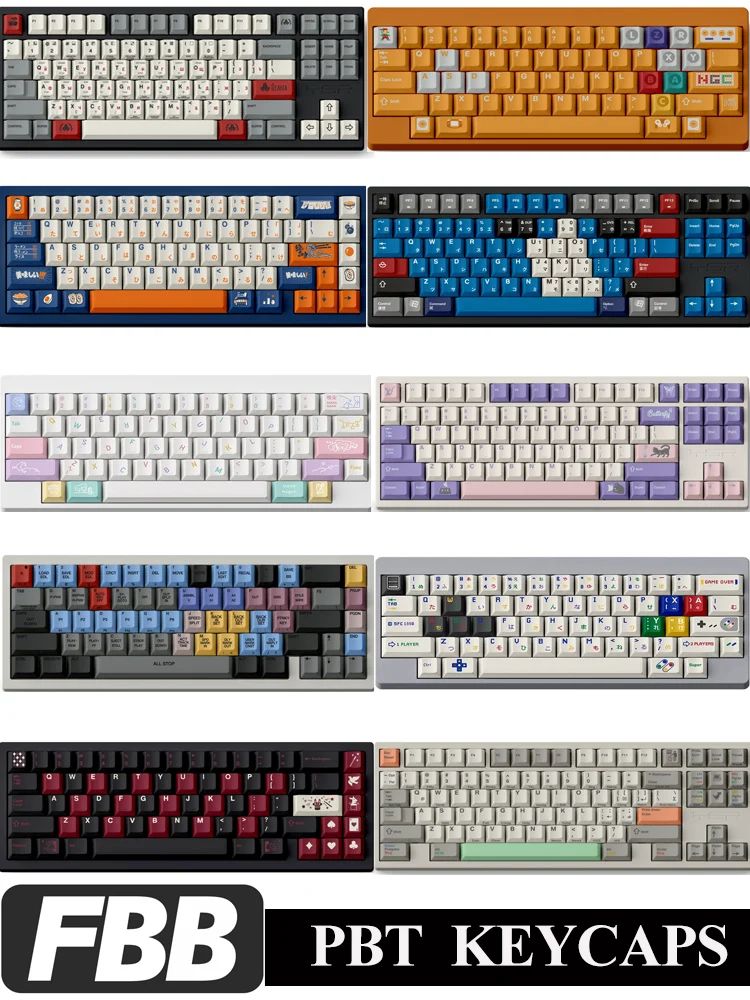 

FBB Mechanical Keyboard Keycaps Cherry Profile PBT Fit For 60%, 75%, 80%, 96%,100% Keyboards MX Switches DIY Keycap Accessories