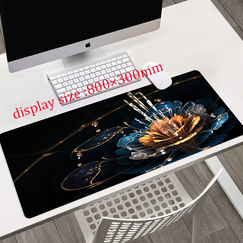 Luxury Shining Flowers HD Art Printing XXL Mouse Pad Gamer Accessory Hot Large Desk Pad，Computer Lock Edge Keyboard Non-slip Mat