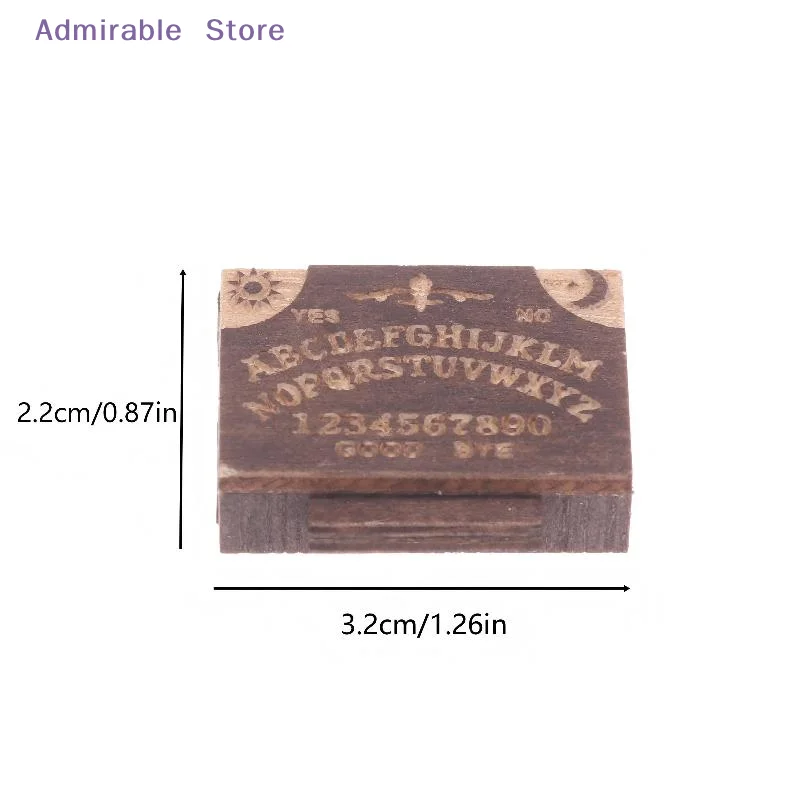 wMini Wooden Ouija Board Decor Micro Landscape Scene with Storage Drawer for Mystical Retro Home and Office Decoration