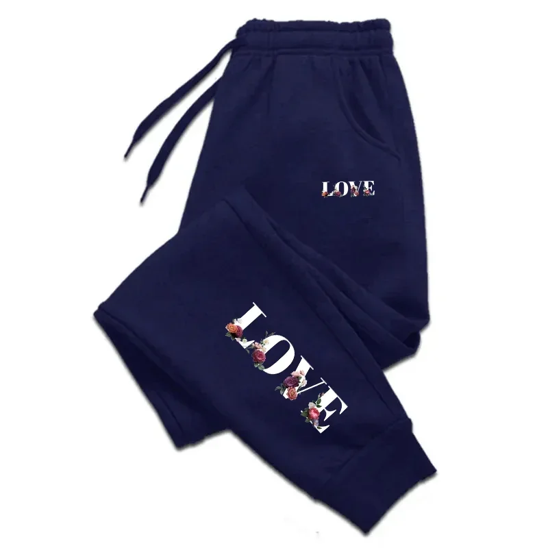 Women's sports pants new love letter print street luxury sports pants daily casual simple jogging sports pants