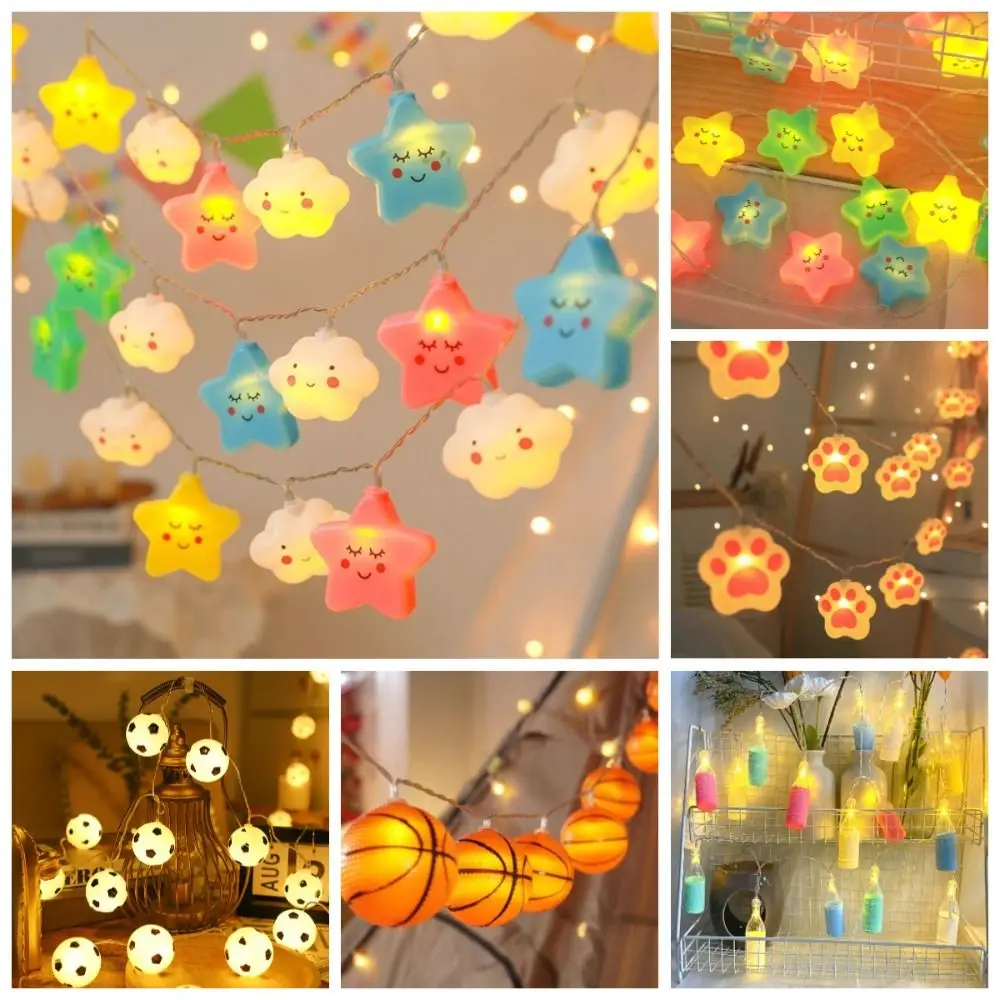 

Cloud LED String Lights Creative 3M 20LED Star Garland Lamp Waterproof Cat Paws Night Light Children's Room Decor