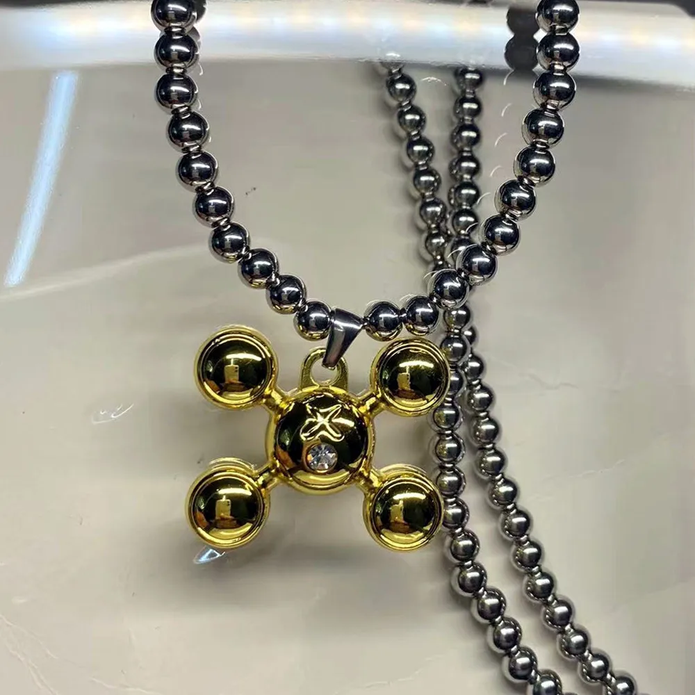 2024 New Hip Hop Stainless Steel Necklace Fashion Men and Women Personality Niche Jewelry Hoodie Short Sleeve Accessories