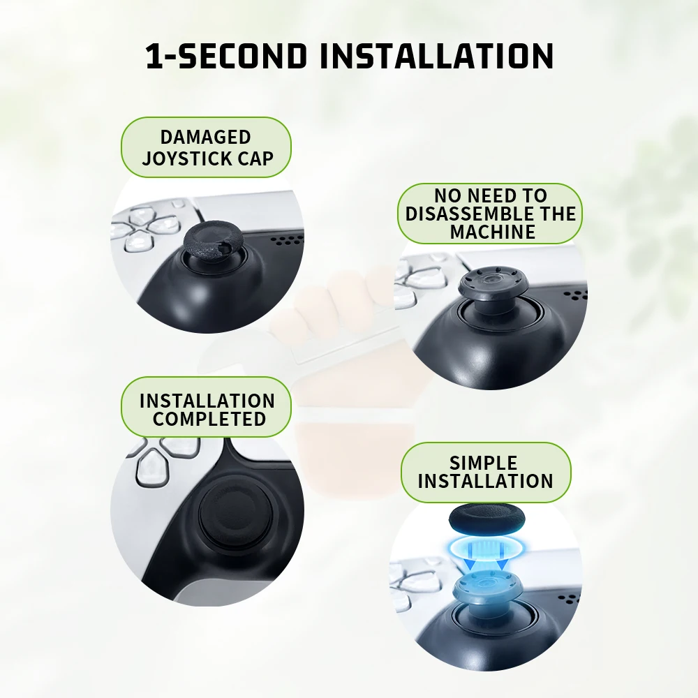 Replacement and repair cap for PS4 and PS5 game controller joystick without disassembly and easy installation