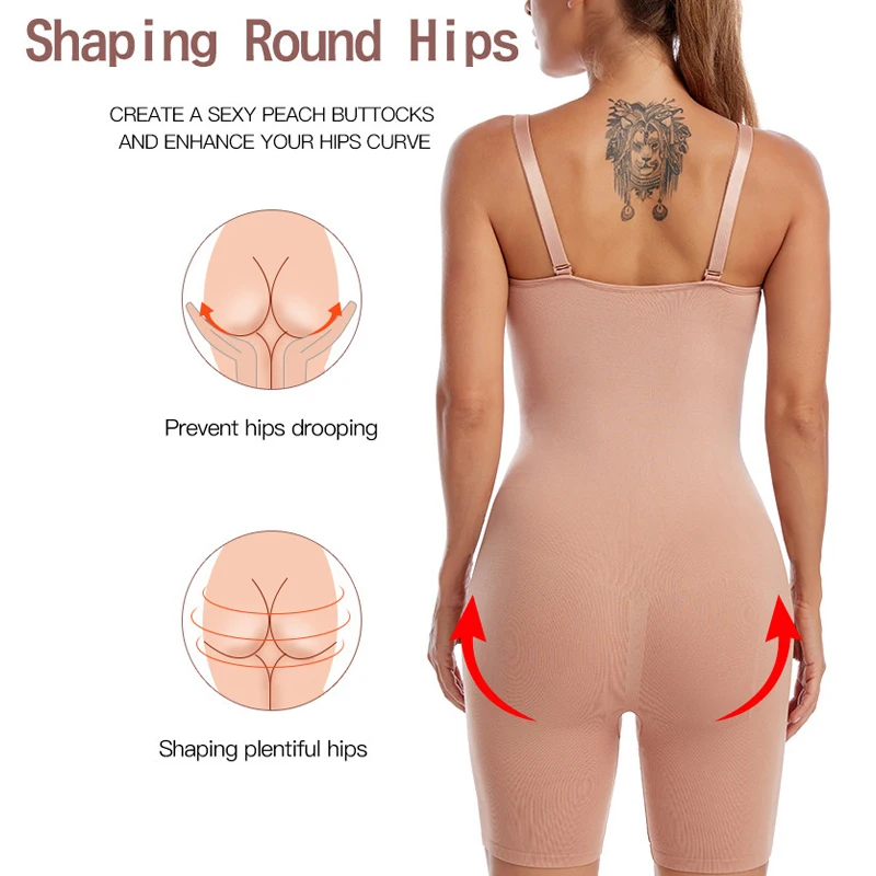 Pop Closets Upgrade Fabric Bodysuit Shapers Spandex Compress Elastic Body Shaper Suits Open Crotch Compression Smooth Shapewear