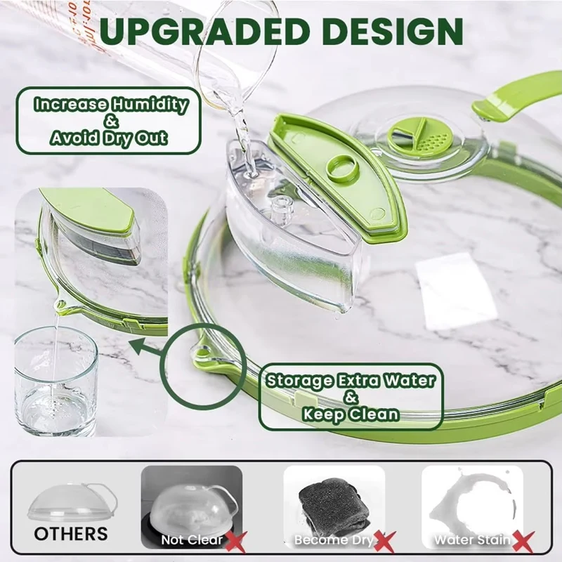 ABVJ-Microwave Splatter Cover With Steam Vent And Handle,10 Inch Clear Plate Cover, Essential Kitchen Gadgets For Food Safety