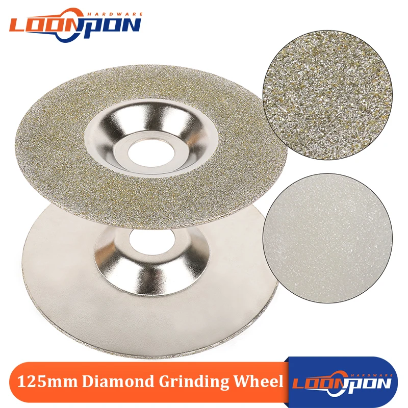 1pc 125mm disco de corte de diamante galvanizado rebolo tigela forma discos para vidro cerâmica jade 46grit 150 grão