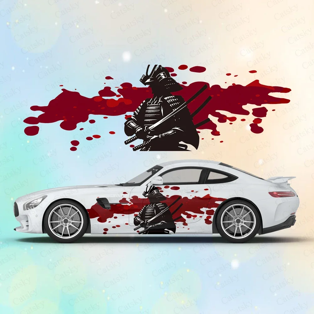 

Японский воин сёгун, большие автомобильные наклейки и наклейки, наклейки на кузов автомобиля, боковые наклейки, водонепроницаемые виниловые наклейки для автомобиля