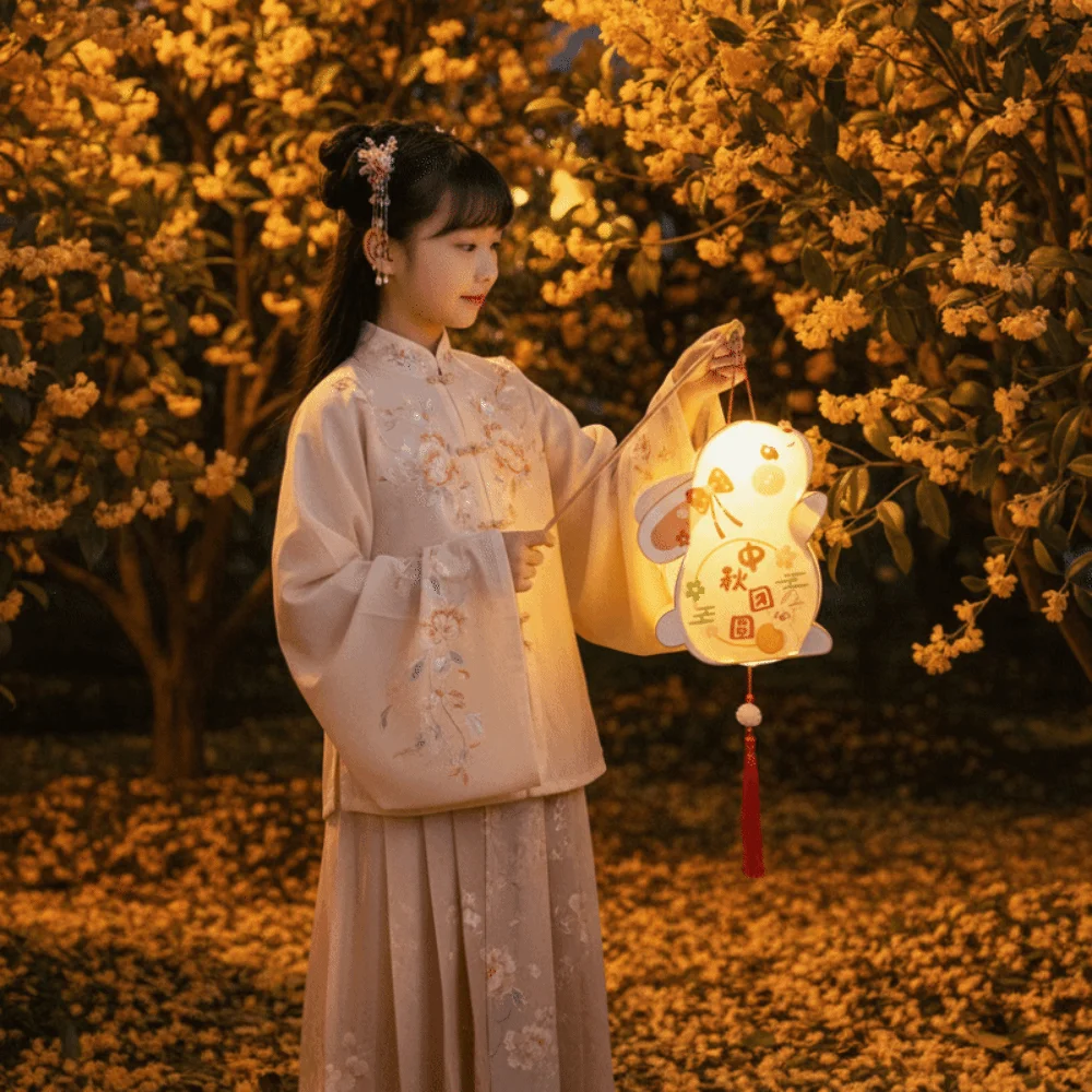 Cute Cartoon Rabbit Lantern Warm Light Waterproof PVC Bunny Lamp Secure Handle Elegant Tassel Handheld Light Garden Party