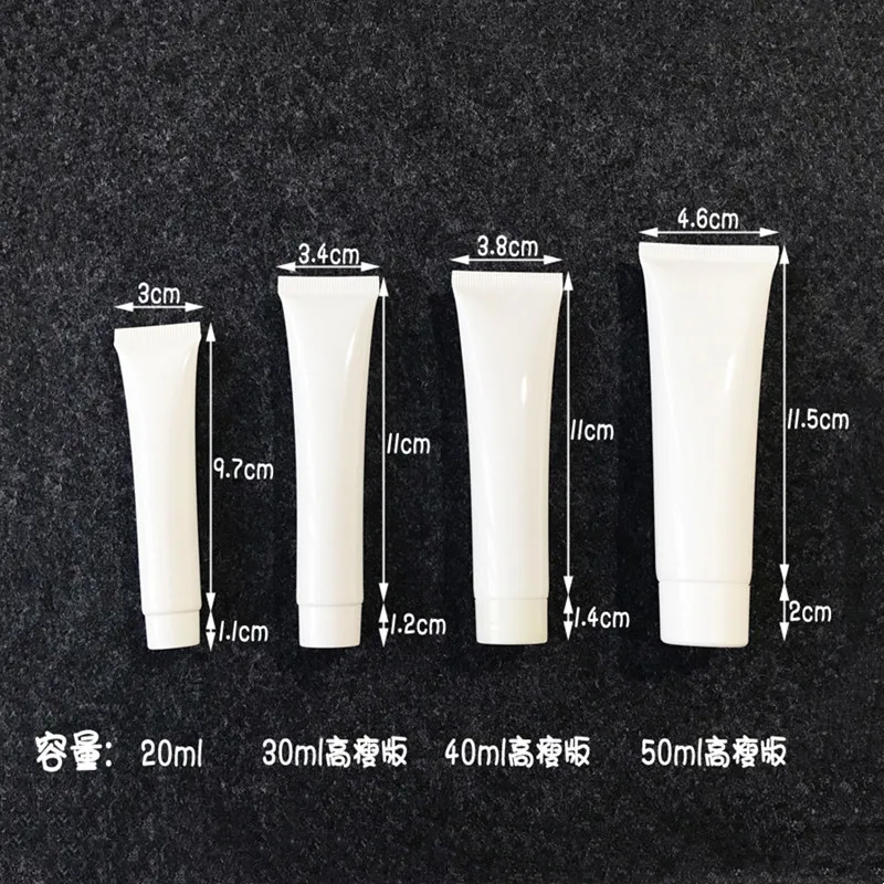 10-100pcs Empty 30ml Slender Soft Tube White PE Hose Squeeze Bottle Eye Cream Lotion Ointment Skincare Cosmetic Containe