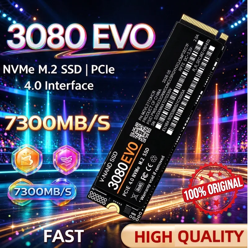 100% Original 3080 EVO 4TB Solid State Disk NVMe PCIe 4.0 M.2 2280 SSD Fast Response Large Storage for Gaming PC Laptop Notebook