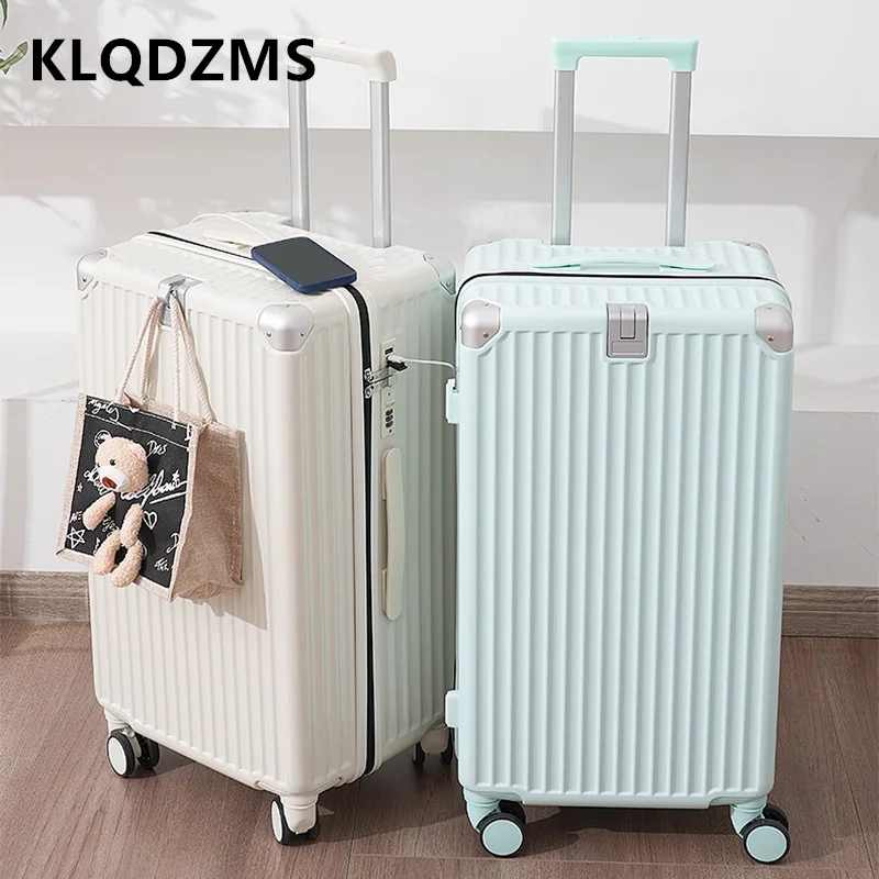 

KLQDZMS Oversized Capacity Suitcase Cart Case Cart Type Travel Bag PC 24"26"28"30Inch Password Box Ladies Rolling Luggage