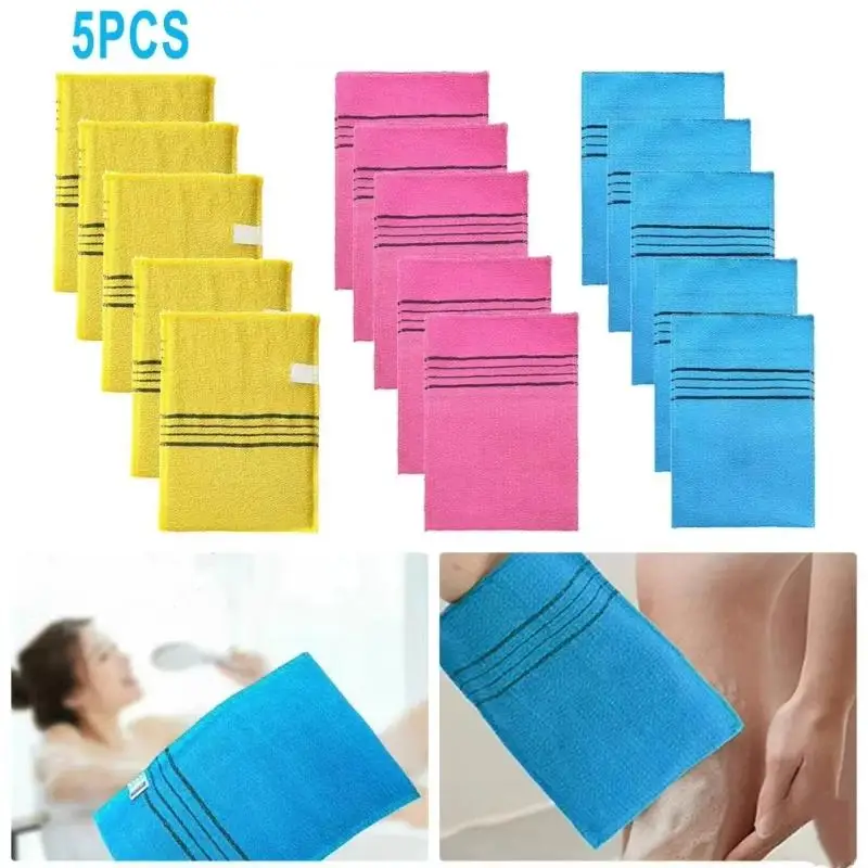 ~5PCS Exfoliating Bath Gloves, Deep Cleansing Dead Skin Remover Wash Cloth For Body Shower