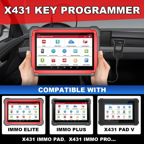 Программатор ключей LAUNCH X431 с 4 чипами для программирования IMMO, совместим с X431 IMMO ELITE/PLUS/PAD V...