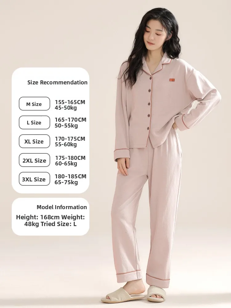

00% Pure Cotton Spwear Women's Spring Autumn Long Sve Loose Faionable Summer Ladies Home Clothes Set Breathable Comf...