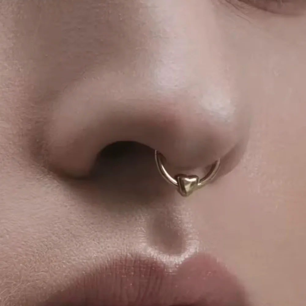 ASTM F136 Titanlegierung Feste Schnalle 2026 Nasenknochen-Ohrlochring Menschlicher Nasenring Nasenscheidewandring Piercing-Schmuck – Detail 7