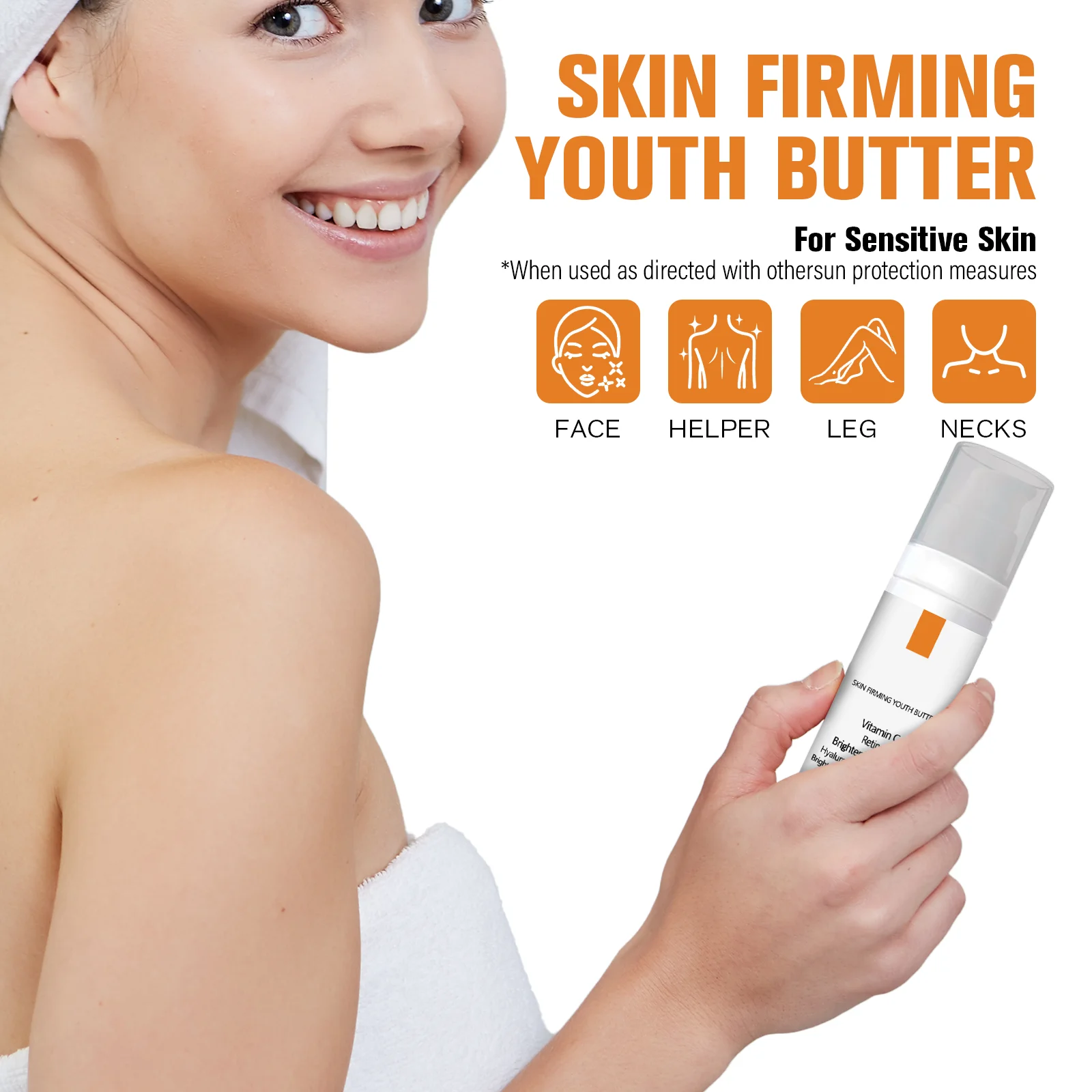 Crema antiarrugas con vitamina C y ácido hialurónico - 50 ml de mantequilla juvenil reafirmante para pieles sensibles, hidratación profunda