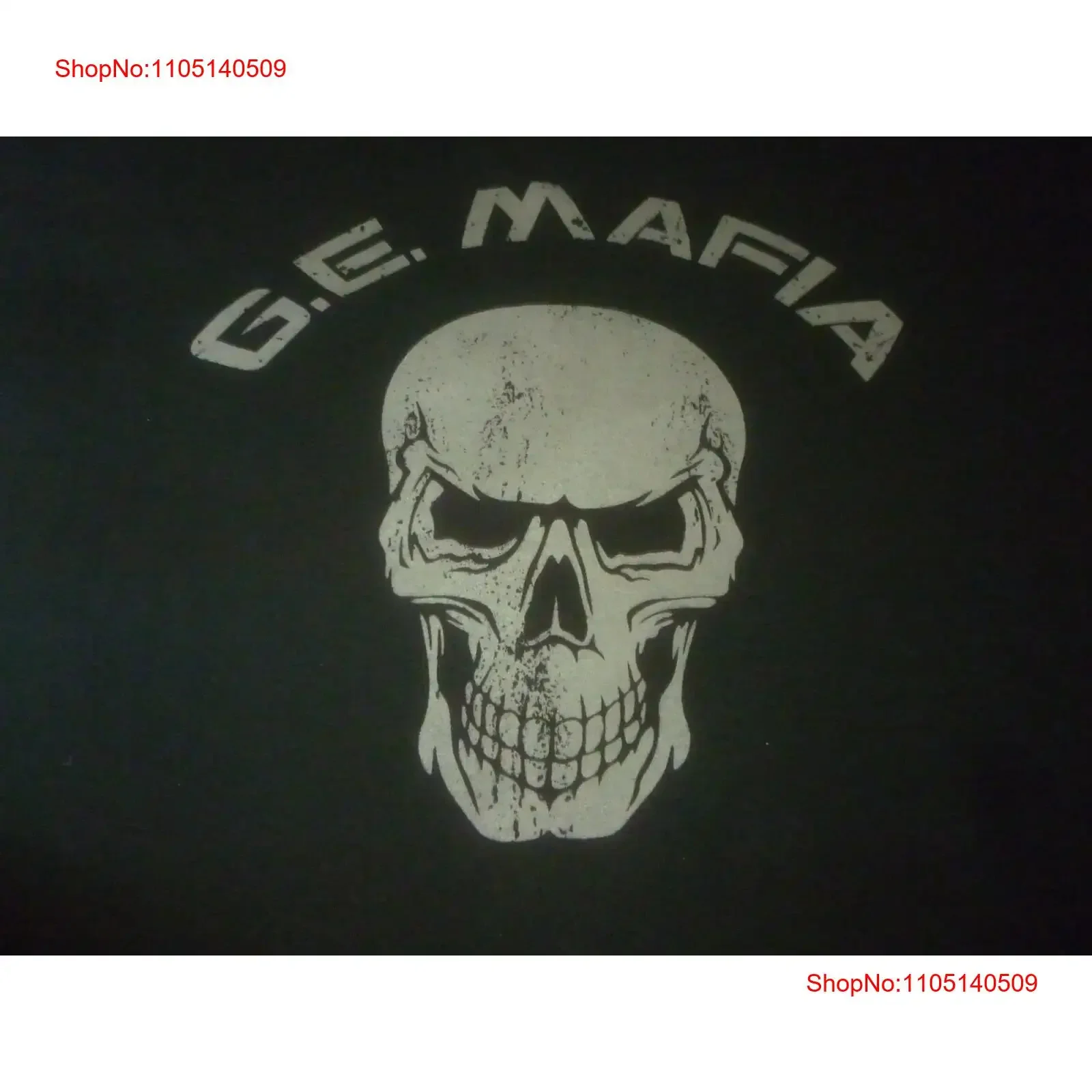 تي شيرت G E Mafia مقاس مستعمل XL بحالة جيدة جدًا عتيق مغسول قليلاً للارتداء اليومي موضة للجنسين قابلة للتنفس