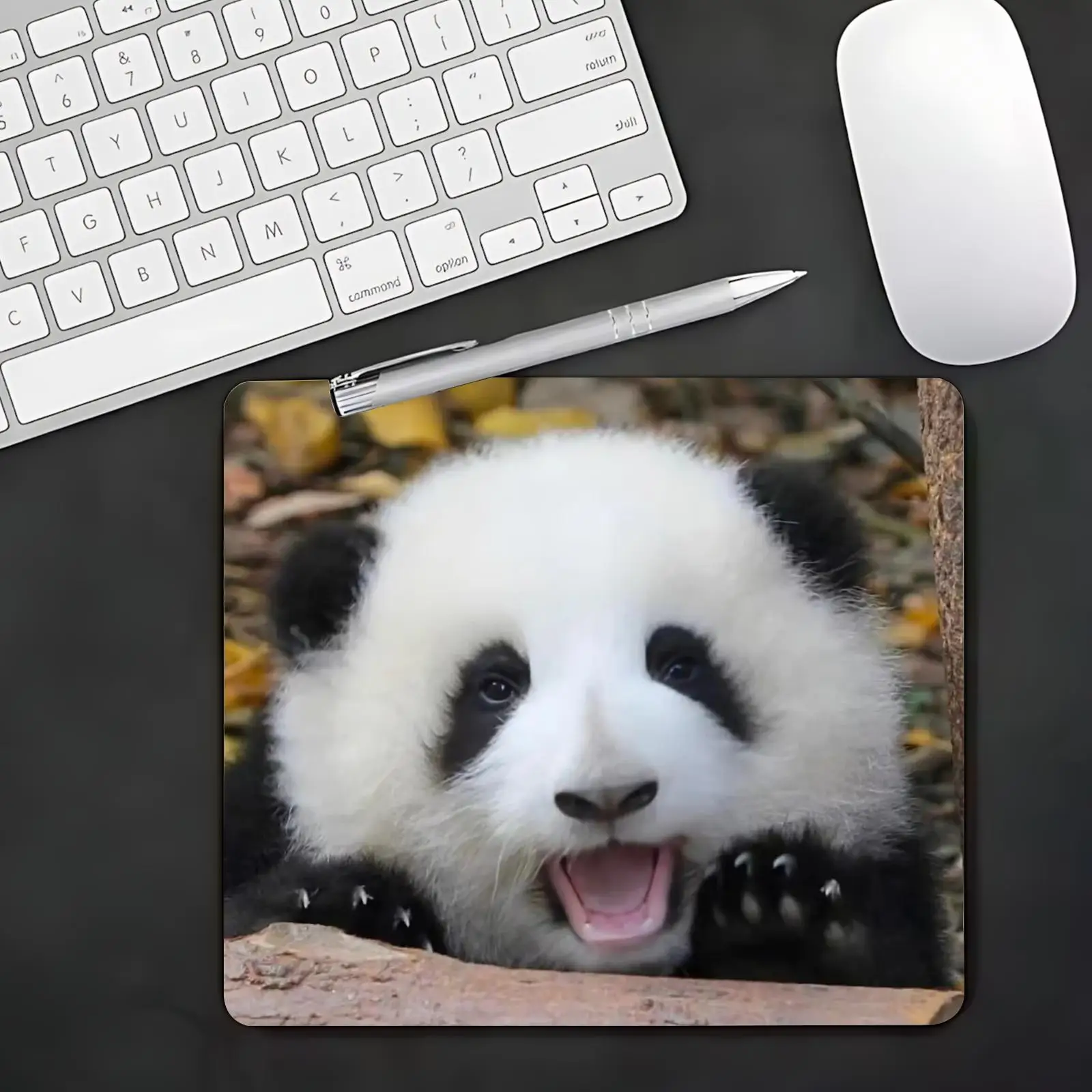 Cute Working Panda Mouse Pad Compact Small Mouse Pad for PC Laptop Desktop,Game And Office