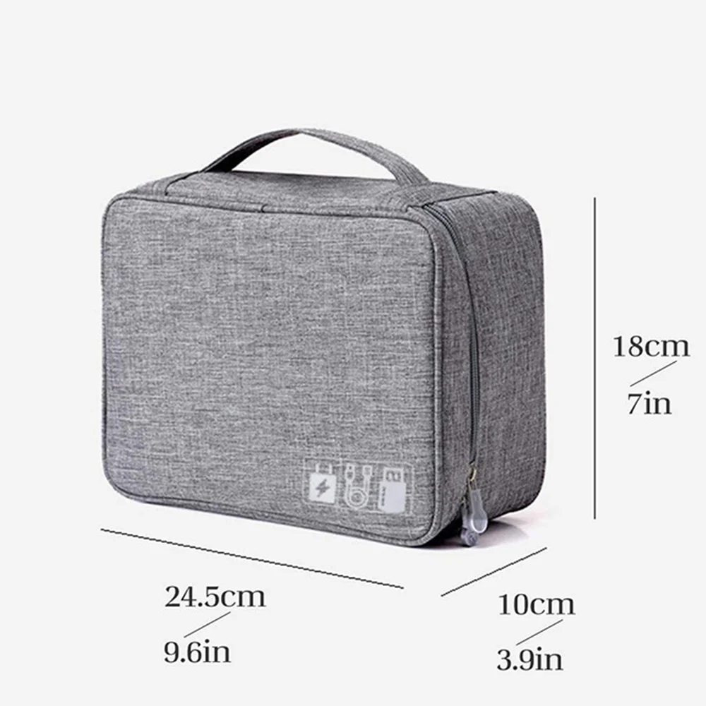 Portable Travel Cable Bag Digital Organizer Charger Wires USB Gadget Data Storage Pouch Zipper WaterProof Makeup Handbag