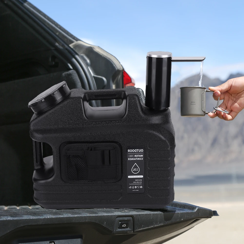 

Канистра для воды 13 л с краном, герметичный контейнер для воды, аварийный водонепроницаемый бак с насосом и краном для кемпинга и походов