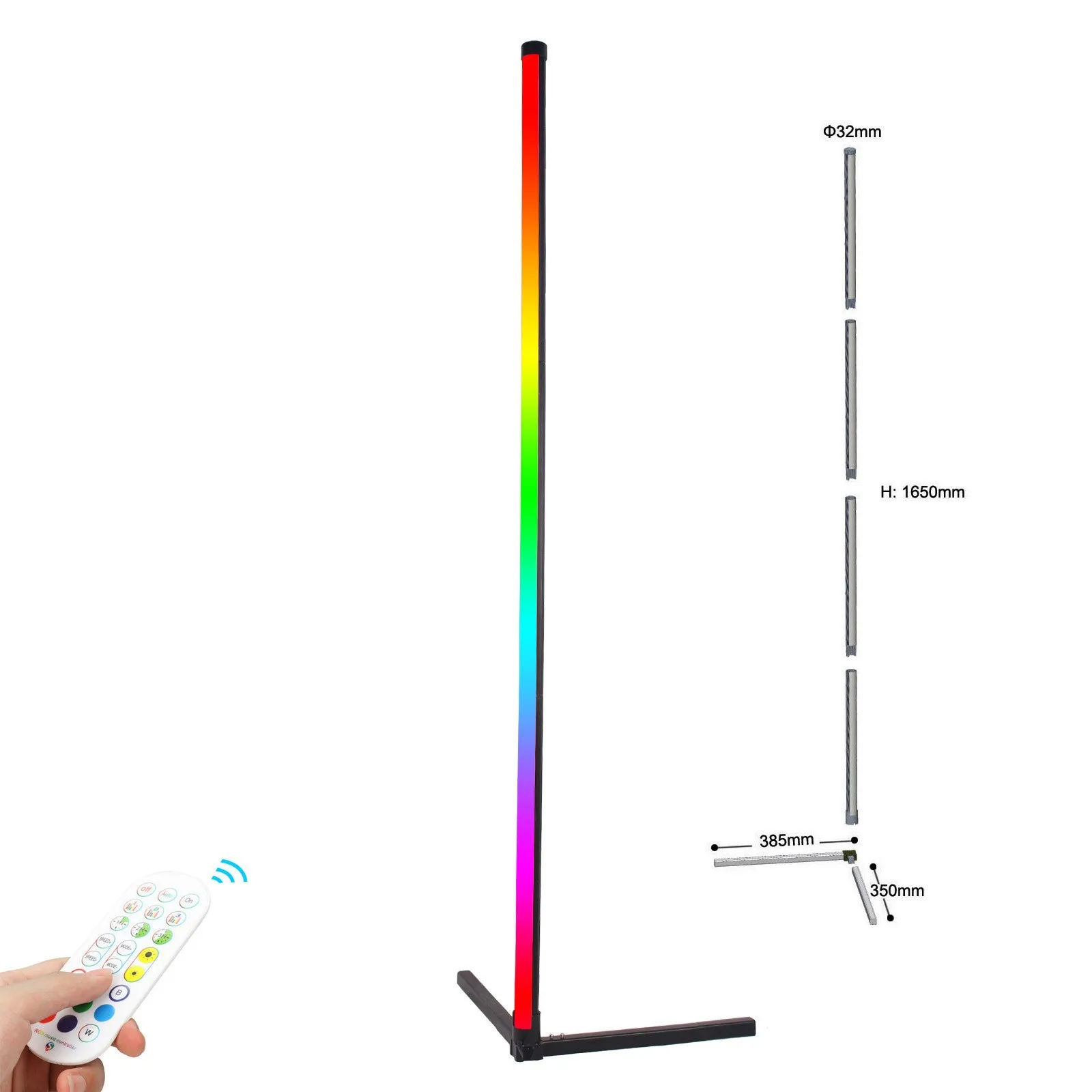 Smart App LED Corner Standing Divisible  Floor Light For Room Atmosphere Holiday Party Wedding Hotel Villa Bar Event