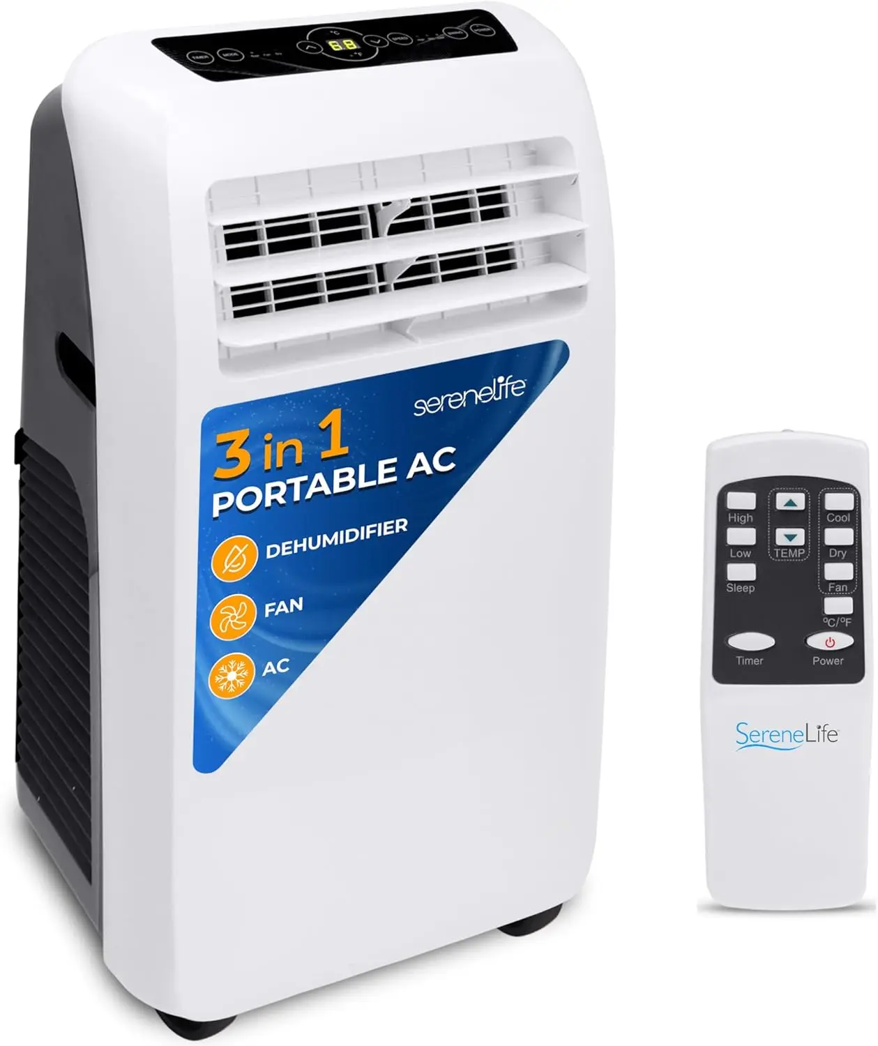 Small Air Conditioner Portable 10,000 BTU with Built-in Dehumidifier - Portable AC unit for rooms up to 450 sq ft - Remote Contr