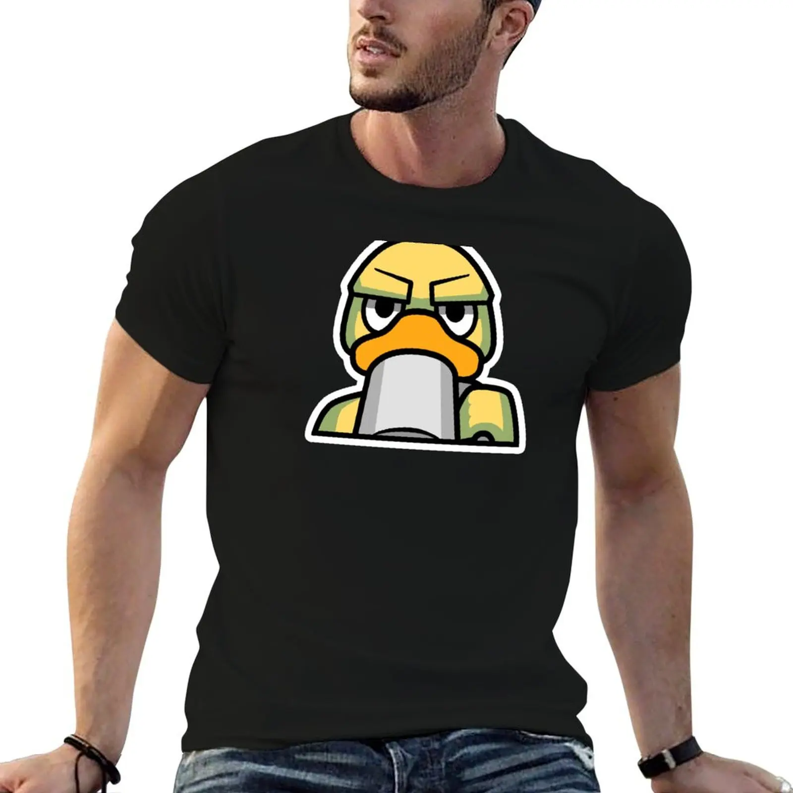 Aggressive Coffee Drinking Duck T-Shirt Casual Lightweight Short Sleeve Top