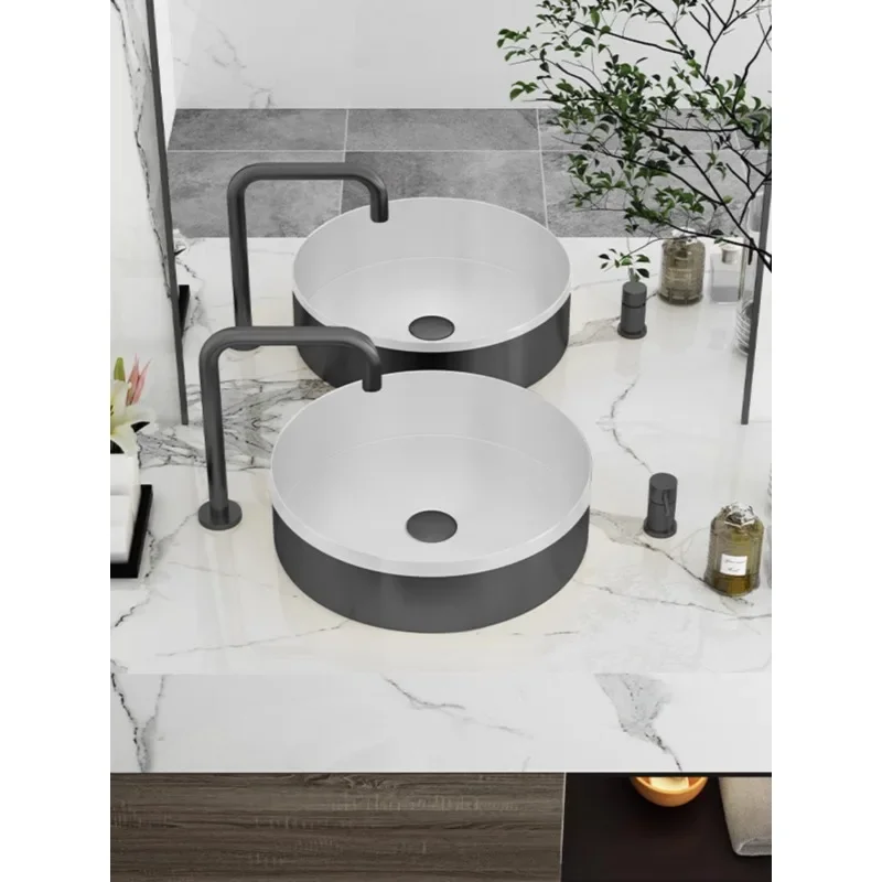 Color black and white stainless steel table basin wash basin sink table