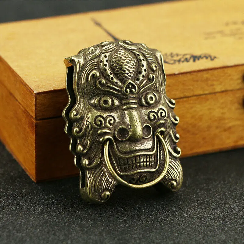 

Brass Solid Auspicious Beast Figurine Small Statue Home Ornament Collectibles