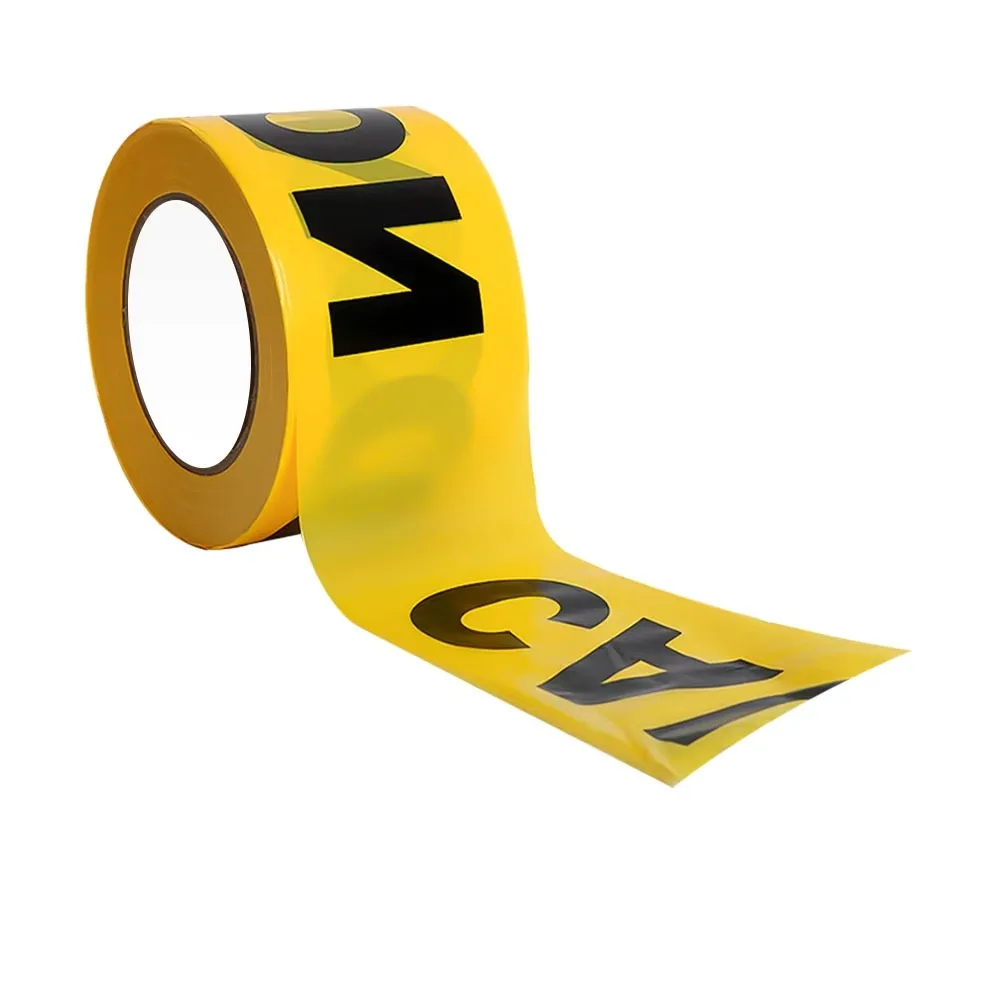 Premium Yellow Caution Tape Bold Black Text Thickened PE Warning Tape Bold Lettering Bright Yellow Barricade Line Horror Party