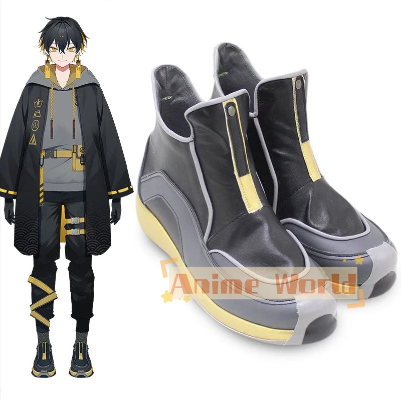 YouTuber virtuel Yatogami Fuma Cosplay chaussures en cuir PU, bottes de carnaval d'Halloween, sur mesure