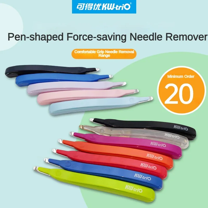 KW-TRIO Portable Magnetic Staple Remover Push Style Less Effort Staples Removal Tool Stationery Office School Supplies for Home