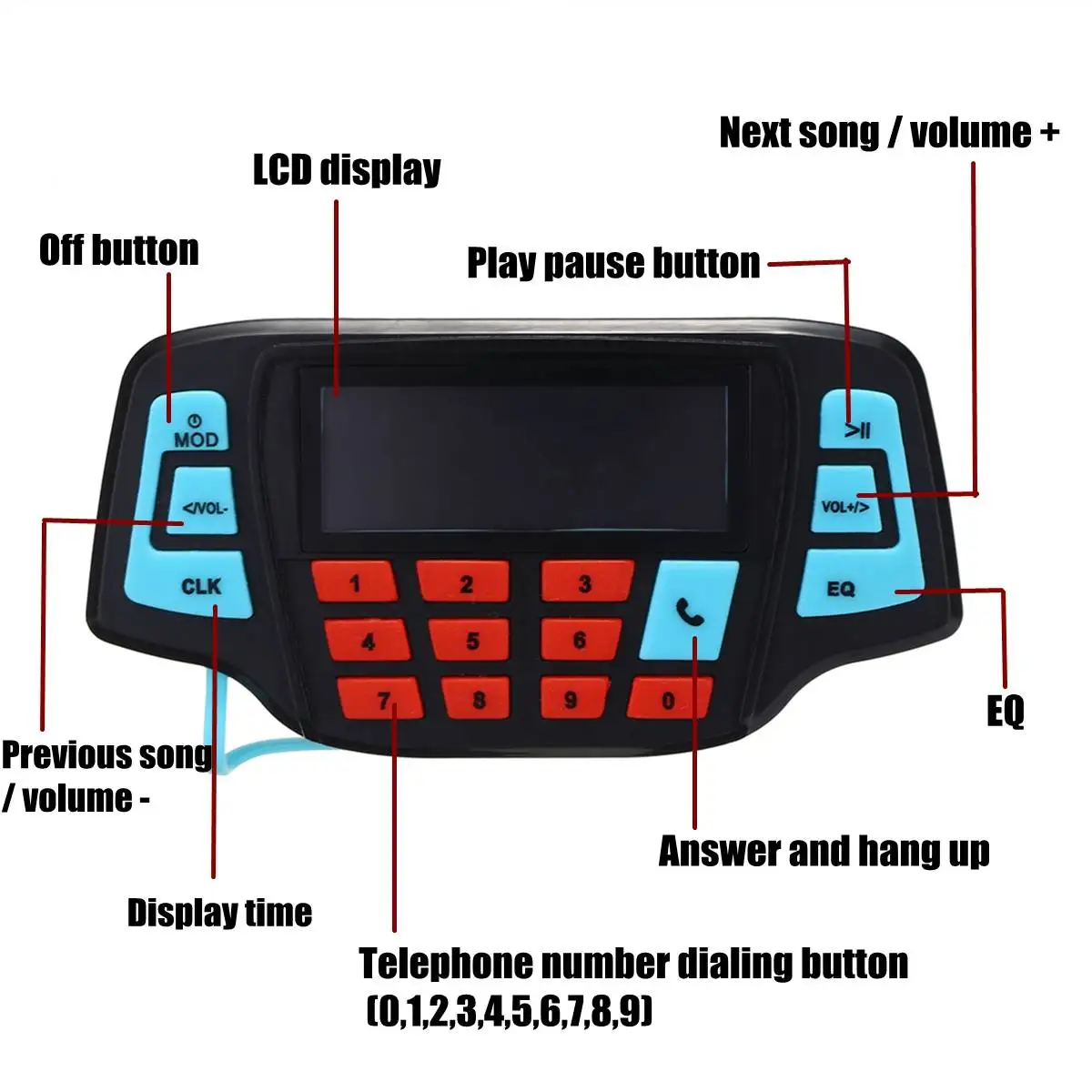 Sistema de Audio para motocicleta, altavoces estéreo portátiles impermeables, Radio FM, reproductor de música MP3, Scooter, ATV, altavoz de Control remoto