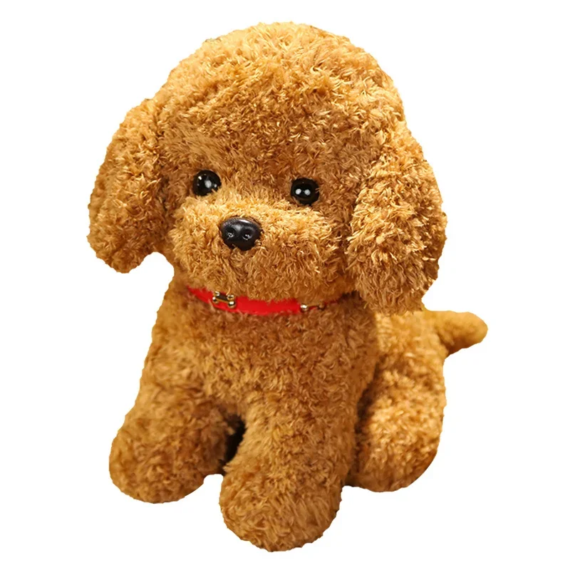 Perro de peluche de la vida Real de 22/38cm, caniche, juguetes de peluche, Animal relleno, muñeca para mascotas para niños, regalo de cumpleaños y Navidad, 1 ud.