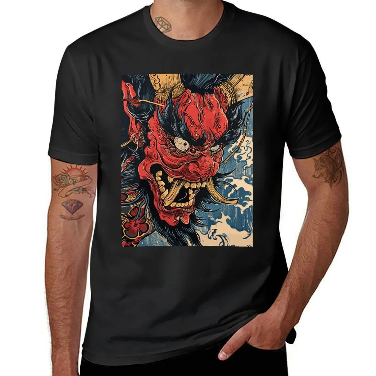 A Japanese Oni Demon Art 05 T-Shirt graphics quick drying quick-drying blanks mens workout shirts
