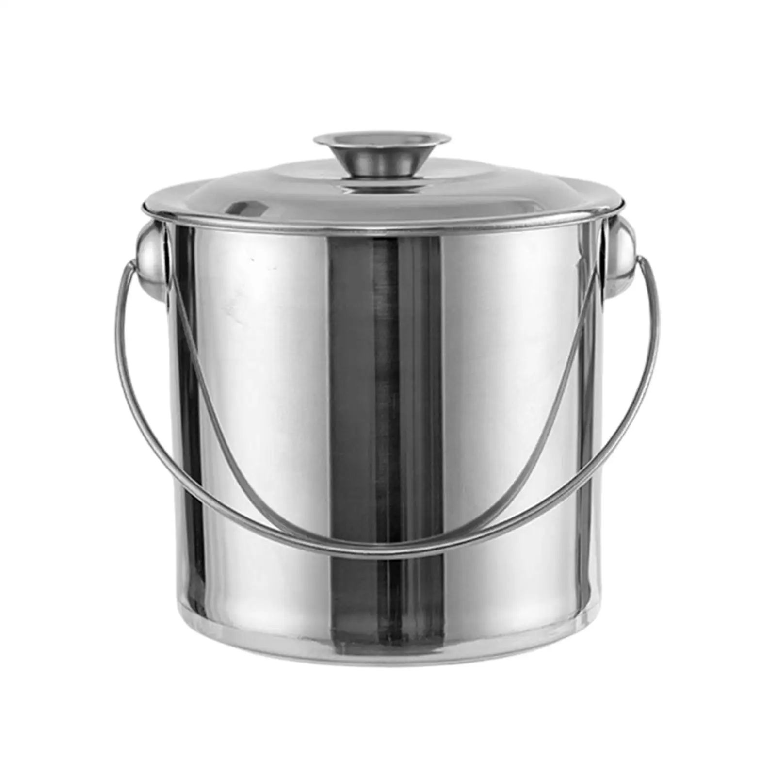 Stainless Steel Stockpot Portable Barrel Carrying Pail Milk Bucket with Lid Soup Pot Water Storage Bucket for Household Hotel