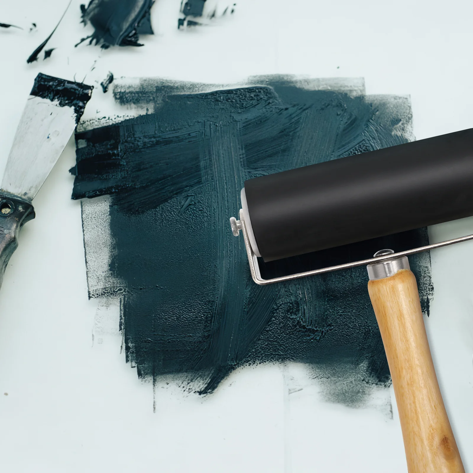 

2Pcs 10Cm Oil Ink Roller Tool Comfort Grip Handle for Stamping Scrapbooking Wall Art and DIY Print Projects