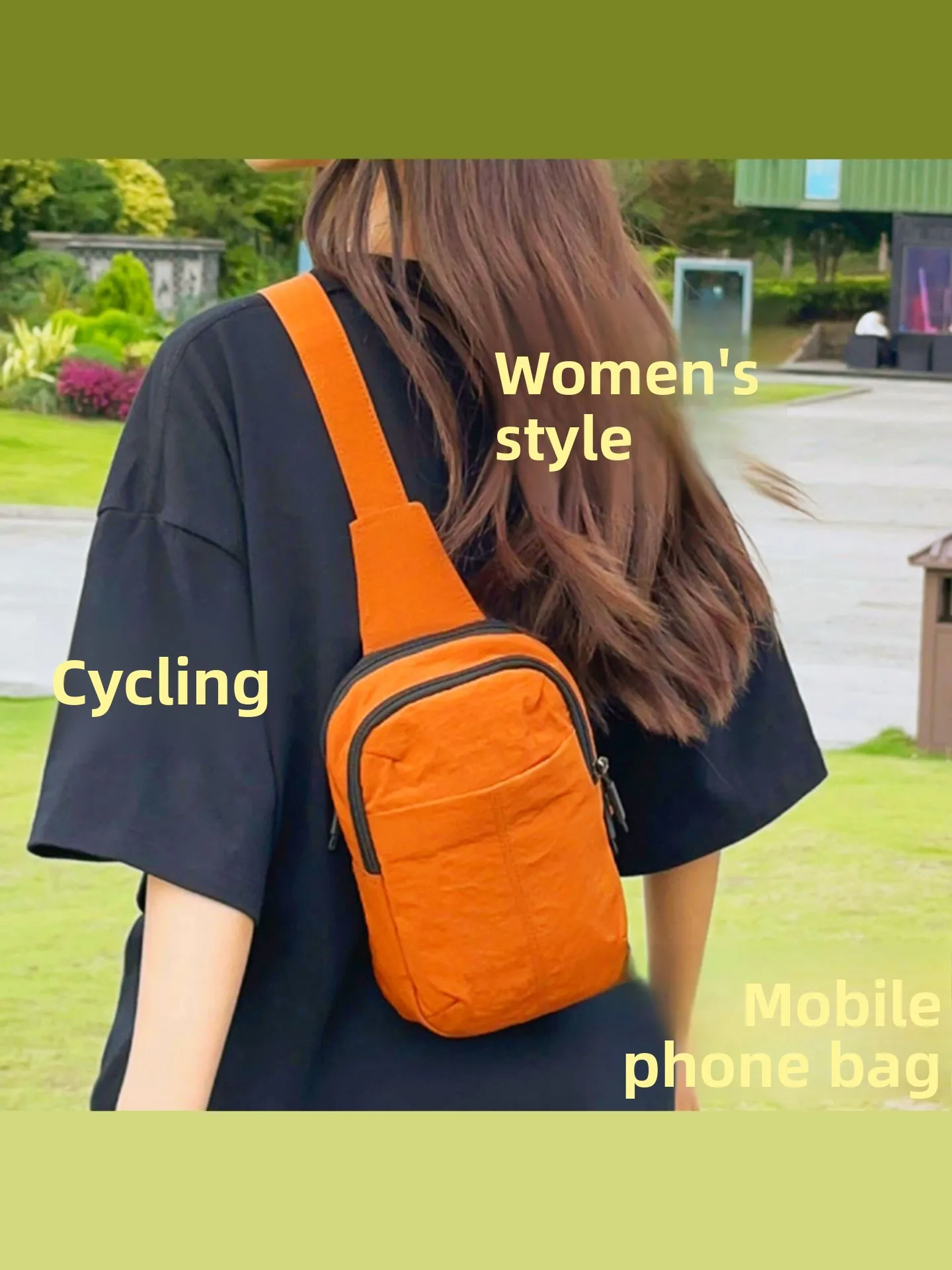 multifunctional-outdoor-cycling-chest-bag-women's-crossbody-bag-summer-2026-new-style-casual-soft-nylon-fabric-zipper-cl
