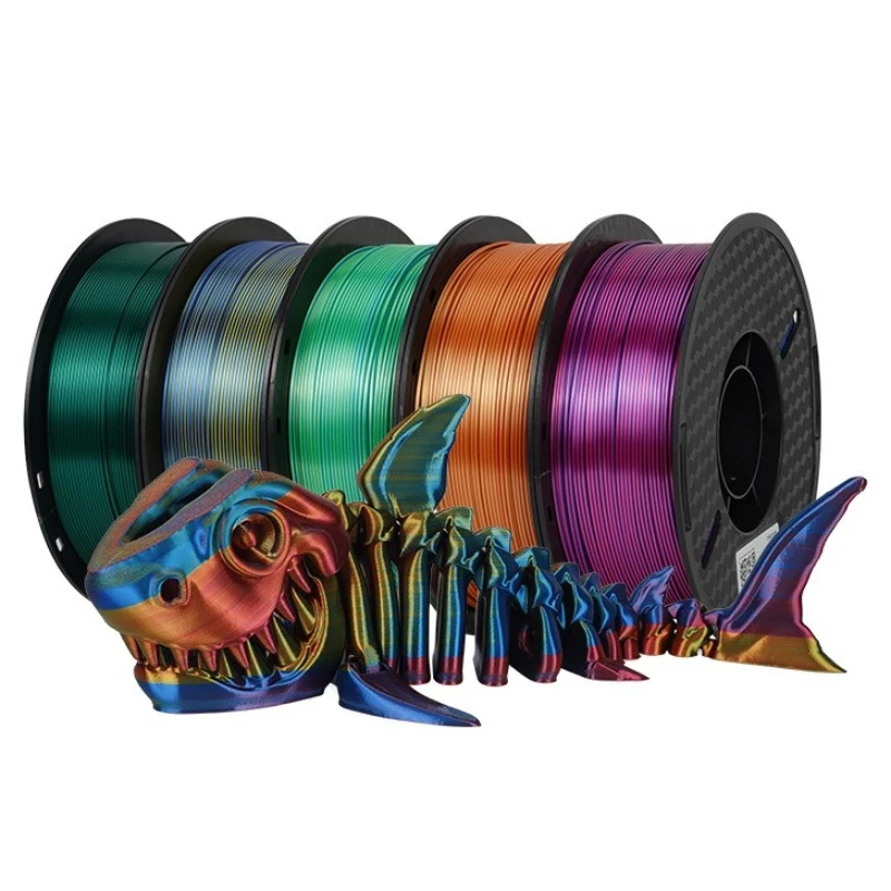 

Dual & Triple Color Silk PLA 3D Printer Filament 1.75mm 1KG Shiny Gradient Material Smooth Flow Easy Printing for Gears & Balls
