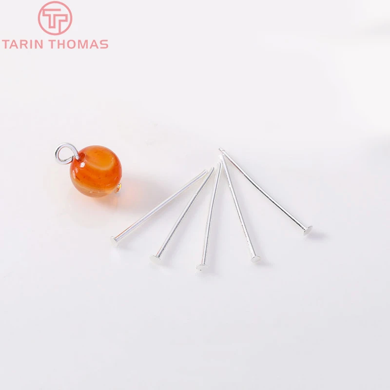 (5270)20PCS 20MM 25MM 30MM 35MM 24K Gold Color Flat Pins Bead Pins Connector High Quality Jewelry Making Findings Accessories