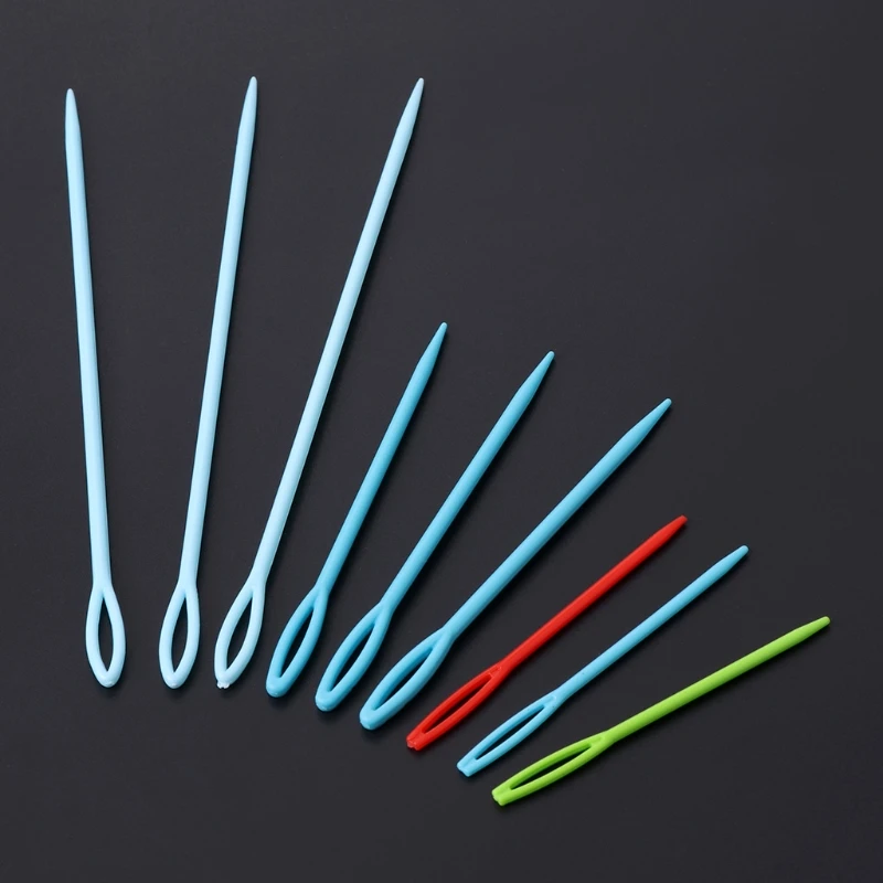 Plastic Sewing Needles 9 Pcs Crochet Hooks Knitting Shawl Socks Clothes Making