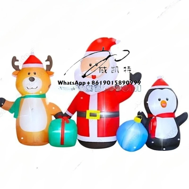 

Inflatable Christmas Santa Claus Skiing Holiday Outdoor Lawn Yard Garden Decorations