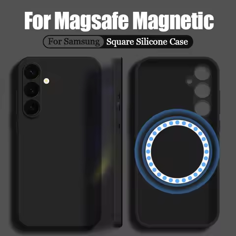 Magnetic Soft Phone Case For Samsung Galaxy S25 S24 S23 S22 Ultra Plus S24 FE A56 A55 A16 A15 For Magsafe Wireless Charge Cover